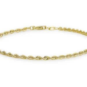 9K Yellow Gold Hollow Twist Bracelet Elegant Stylish Jewelry 18cm