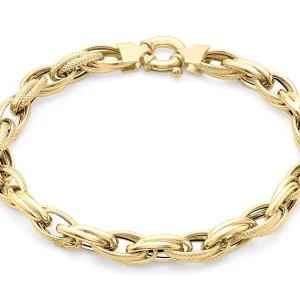 9K Yellow Gold Chain Link Bracelet Elegant Contemporary Design