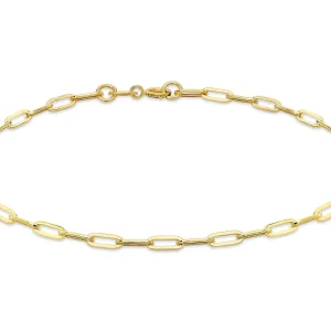 9K Yellow Gold Paper Chain Bracelet Elegant Contemporary Design