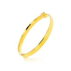 9K Yellow Gold Hinged Bangle 60 mm Polished for Modern Style