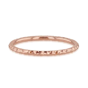 9K Rose Gold Diamond Cut Stacker Ring Stylish Contemporary Design