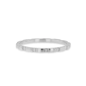 9K White Gold Stacker Ring Contemporary Style for Women Jewelry