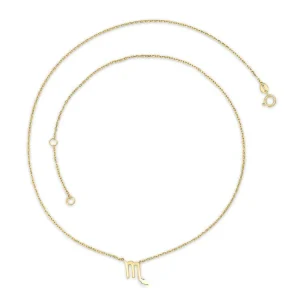 9K Yellow Gold Scorpio Zodiac Necklace Stylish Contemporary Gift