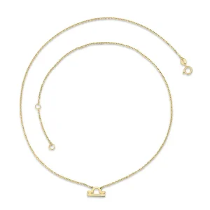 9K Yellow Gold Libra Zodiac Necklace Elegant Astrological Jewelry