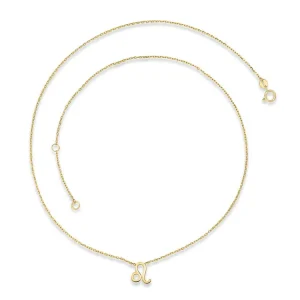 9K Yellow Gold Leo Zodiac Necklace Stylish Astrological Jewelry