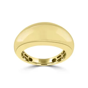 9K Yellow Gold Domed Ring for Women Elegant Polished Finish