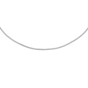 18K White Gold Diamond Cut Curb Chain Stylish Contemporary Jewelry