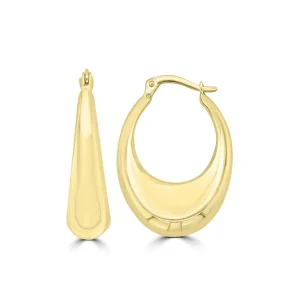 9K Yellow Gold Chunky Hollow Hoops 25mm Lightweight Earrings