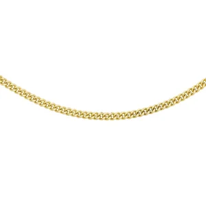 18K Yellow Gold Diamond Cut Curb Chain Stylish Unisex Jewelry 50cm