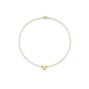 9K Yellow Gold Heart Anklet 24cm Elegant Modern Jewelry Gift