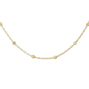 9K Yellow Gold Trace Ball Chain Necklace 45cm for Elegant Style