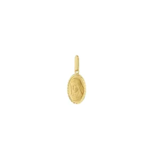 9K Yellow Gold Mary Oval Pendant Stylish Contemporary Jewelry Gift