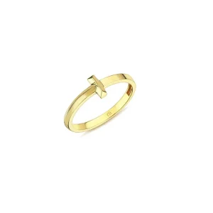 9K Yellow Gold Bar Ring Contemporary Style Elegant Jewelry Choice