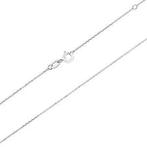9K White Gold Fine Cable Chain Adjustable Contemporary Jewelry Piece