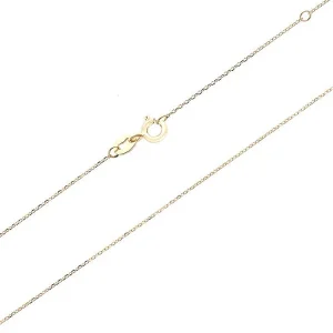 9K Yellow Gold Fine Cable Chain Adjustable Elegant Unisex Necklace