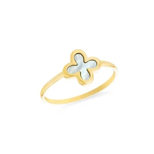 9K Yellow Gold Petal Ring Contemporary Stylish Jewelry for Women