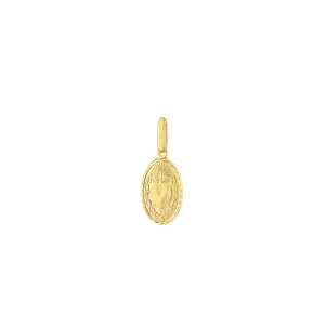 9K Yellow Gold Sacred Heart Pendant Stylish Contemporary Jewelry