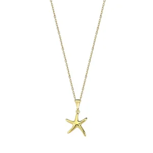 9K Yellow Gold Starfish Necklace Stylish Contemporary Jewelry Gift