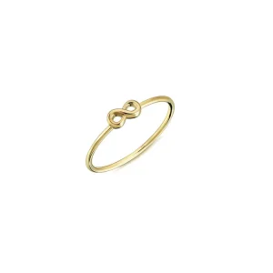 9K Yellow Gold Infinity Ring Elegant Design for Women Jewelry