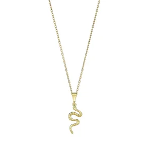 9K Yellow Gold Snake Necklace Elegant Modern Jewelry for Women