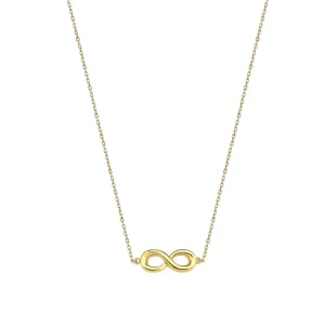 9K Yellow Gold Infinity Necklace Elegant Contemporary Jewelry Gift