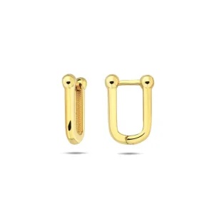 9K Yellow Gold Huggie Earrings Stylish Contemporary Jewelry