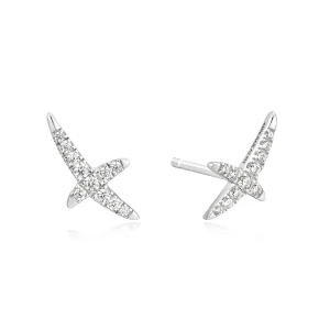 Ania Haie Silver Kiss Pave Studs Elegant Trendy Affordable Earrings