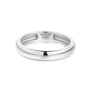 Ania Haie Silver Curve Dome Band Modern Statement Ring for Women