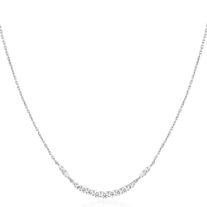 Ania Haie Silver Arc Pave Necklace Trendy Modern Statement Jewelry