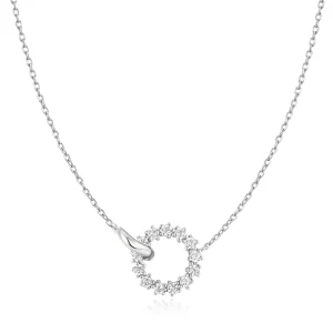 Ania Haie Silver Interlinked Circles Necklace with Sparkling Pave