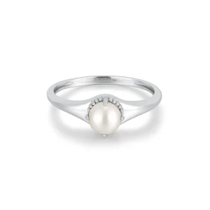 Ania Haie Silver Freshwater Pearl Ring Elegant Stacking Jewelry