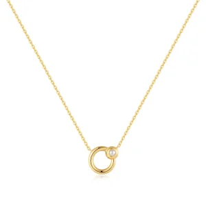 Ania Haie Gold Hoop Freshwater Pearl Necklace Modern Luxury Jewelry