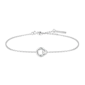 Ania Haie Silver Hoop Pearl Bracelet Modern Luxury Fashion Trend