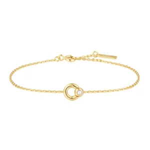 Ania Haie Gold Hoop Pearl Bracelet Modern Luxury Statement Jewelry