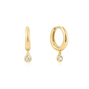 Ania Haie Gold Cubic Zirconia Drop Earrings for Modern Glam Style