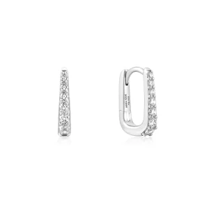 Ania Haie Silver Oval Pavé Huggie Earrings Trendy Affordable Style