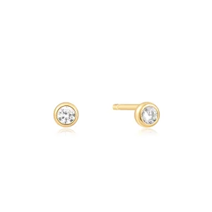 Ania Haie Gold Solitaire Stud Earrings Luxury Modern Affordable Style