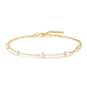 Ania Haie Gold Cubic Zirconia Bracelet Elegant Trendy Design
