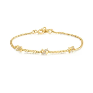 Ania Haie Gold Cross Bracelet With Sparkling Cubic Zirconia Stones