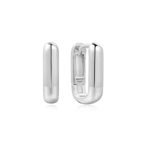 Ania Haie Silver Dome Oval Huggies Sterling Silver Everyday Earrings