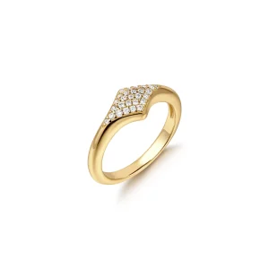 Ania Haie Gold Pave Sparkle Ring Dainty Cubic Zirconia Band