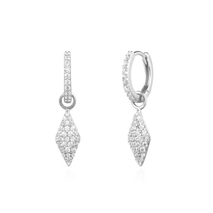 Ania Haie Silver Sparkle Huggie Earrings With Cubic Zirconia Shine