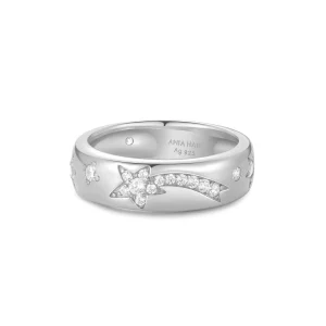 Silver Celestial Chunky Ring Modern Star Design for Women