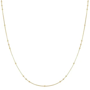 Gold Mini Bead Station Necklace Elegant Layering Jewelry for Women