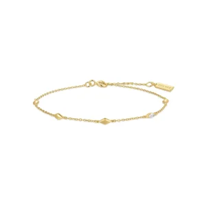 Gold Rhombus Station Bracelet Adds Modern Sophistication to Style