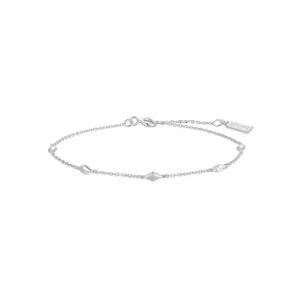 Silver Rhombus Station Bracelet Elegant Modern Jewelry for Women