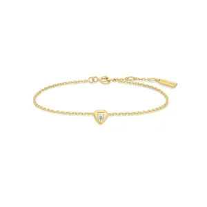 Ania Haie Gold Shield Bracelet Sparkling Cubic Zirconia Women’s Jewelry