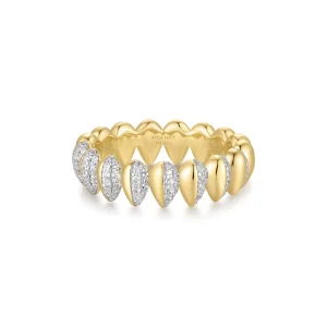 Ania Haie Two Tone Sparkling Spike Ring Bold Modern Statement Jewelry