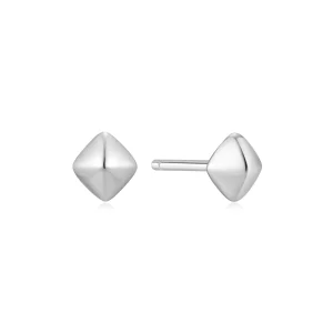 Ania Haie Silver Pyramid Stud Earrings Modern Geometric Design