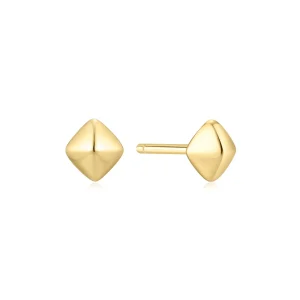 Ania Haie Gold Pyramid Stud Earrings Modern Sterling Silver Glam